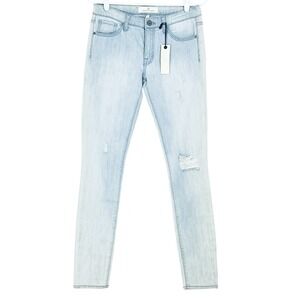 DAKOTA Collective Womens Khloe Blue Skinny Jeans Size 26 Distressed Low-Rise NWD